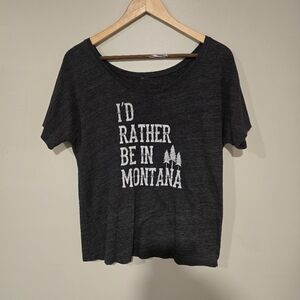 Gray Graphic T-Shirt with Montana Print